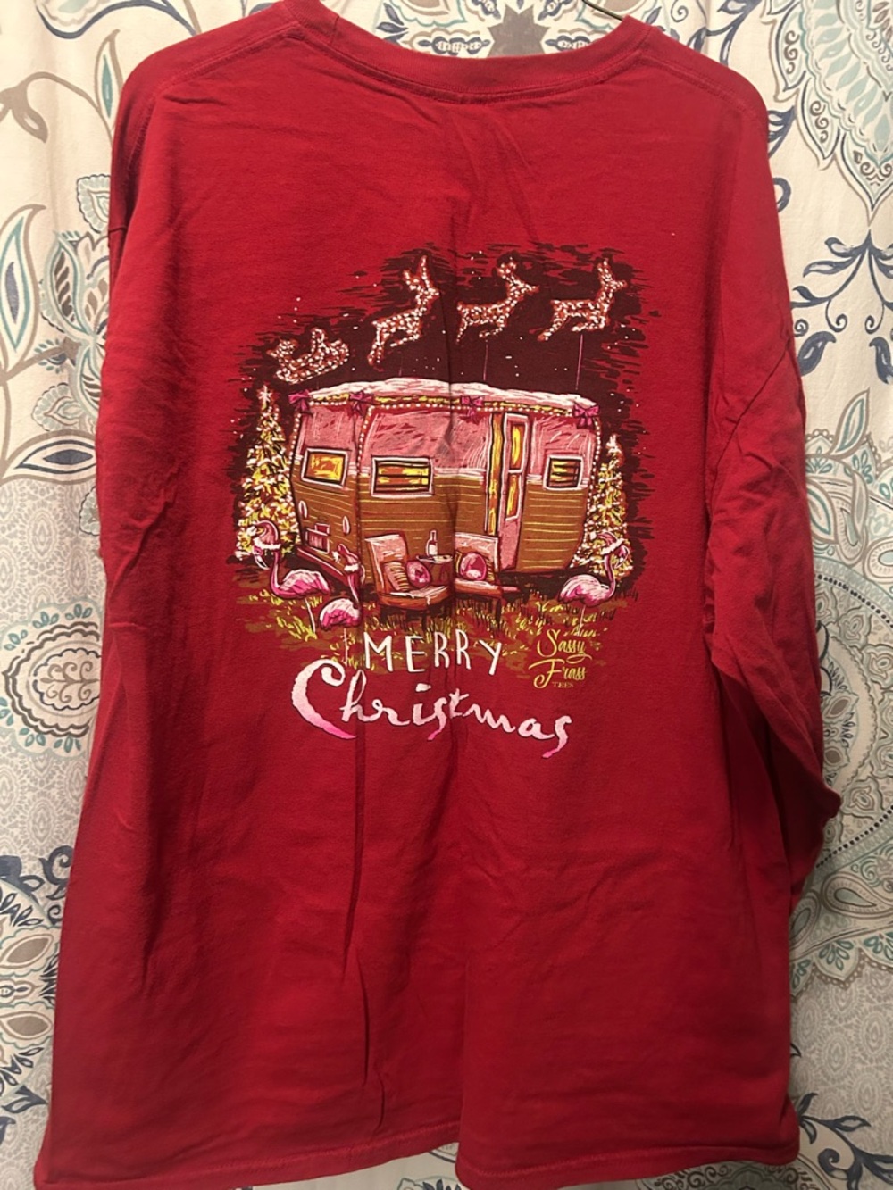 Red Holiday Camper Graphic Long Sleeve